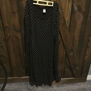 Black and White Polka Dot Old Navy Knit Dress, Size Large